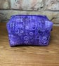 Purple Circles Quilted Fabric Box Shape Makeup Bag - Image 2