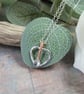 Necklace, Welsh Love Spoon Pendant, Sterling Silver and Copper