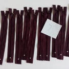 Zips, zip, Pack of 10 brown 7" zips,  brown, zip, 7" zip, 18 cm zip, nylon zip, 