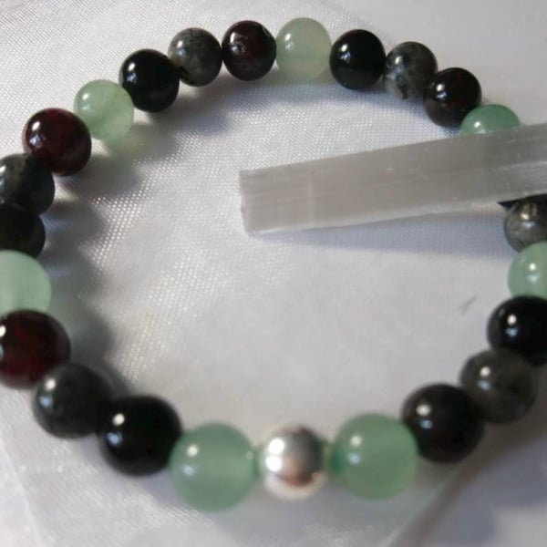 Reiki Infused Elasticated 8mm Gemstone Bracelet For Protection Against Energy Va