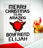 Personalised Christmas Card For Boyfriend Merry Christmas To Amazing Boyfriend  - Image 2