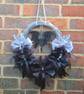 Gorgeous Black and Silver Ribbon Batty Wreath - Image 2