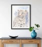 Caucasian Leopard Art Print, Mountain Animal Poster, Wild Cat Wildlife Artwork - Image 9