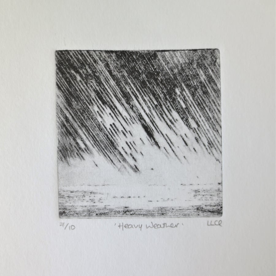 Heavy weather original drypoint storm print no.7 in a limited edition of 10