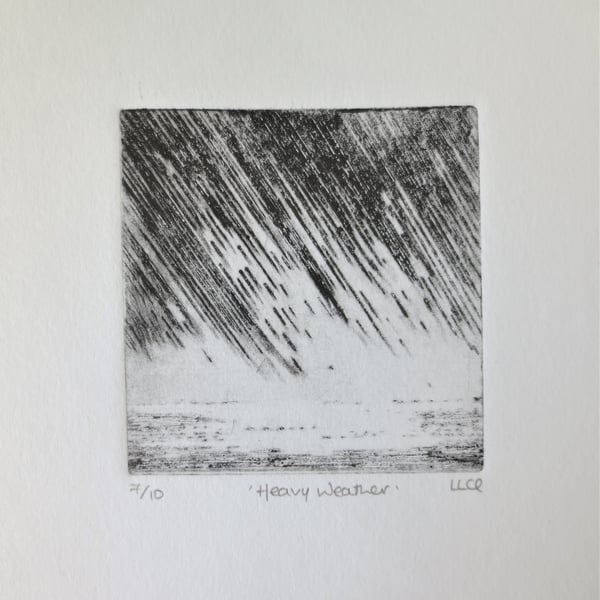 Heavy weather original drypoint storm print no.7 in a limited edition of 10