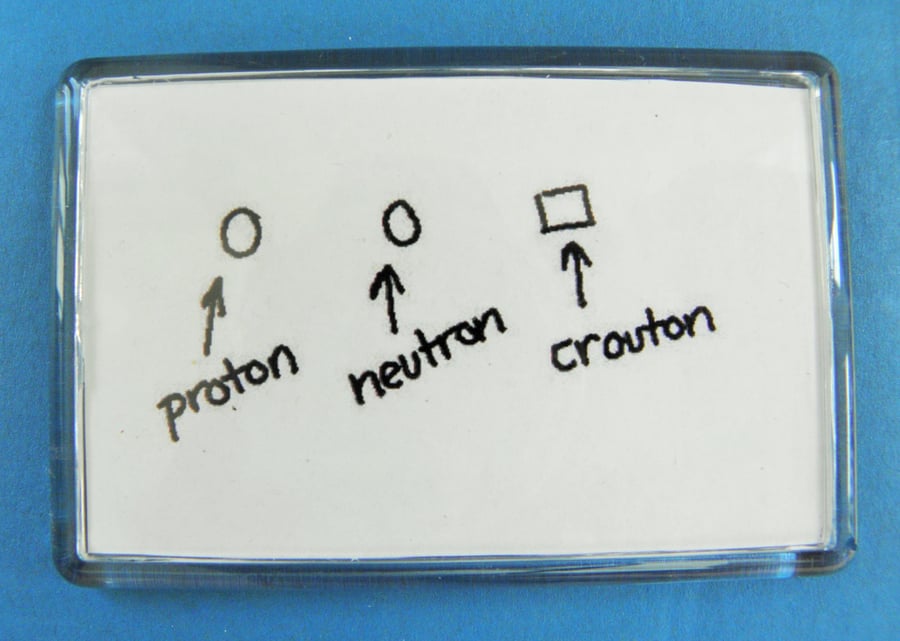 Proton Neutron Crouton Science Geek Acrylic Magnet
