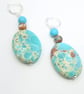 Terra Adorn  Artisan Blue Snake Skin Jasper, Dzi Agate & Turquoise earrings - Image 5