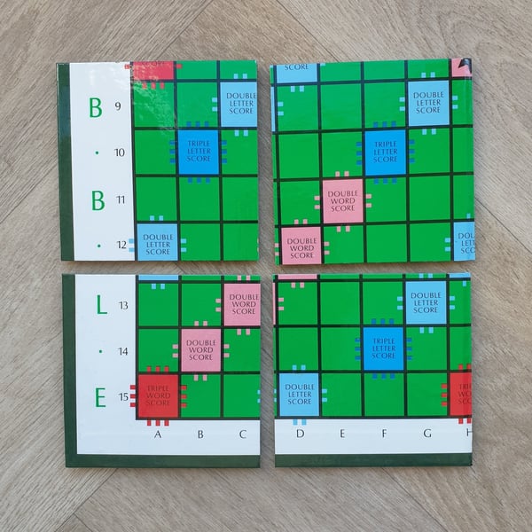 80s Scrabble Board Coasters - Upcycled from Real Board