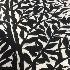 Monochrome  RAMEE Black and White 50s Leaf Vintage fabric Lampshade