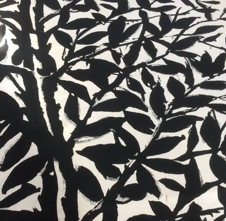 Monochrome  RAMEE Black and White 50s Leaf Vintage fabric Lampshade