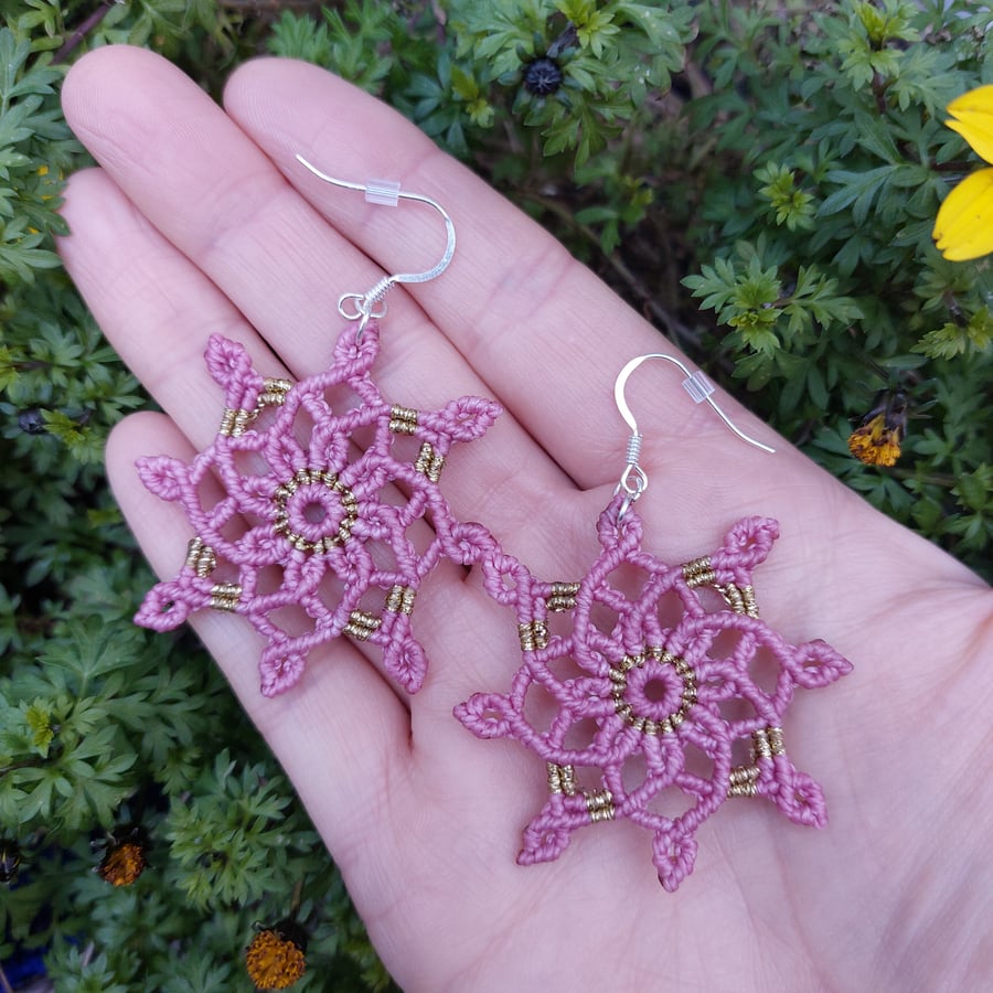 Macrame Mandala Earrings 
