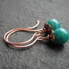 Amazonite and Copper Drop Earrings