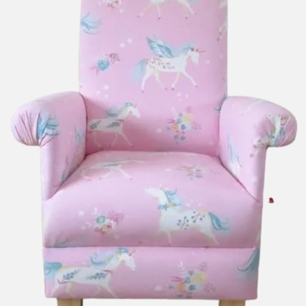 Children's Laura Ashley Pink Unicorns Fabric Chair Girls Armchair Kids Magical 