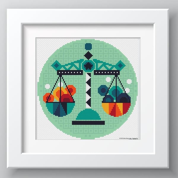 010J - Libra - Horoscope - Zodiac Series - Cross Stitch Pattern