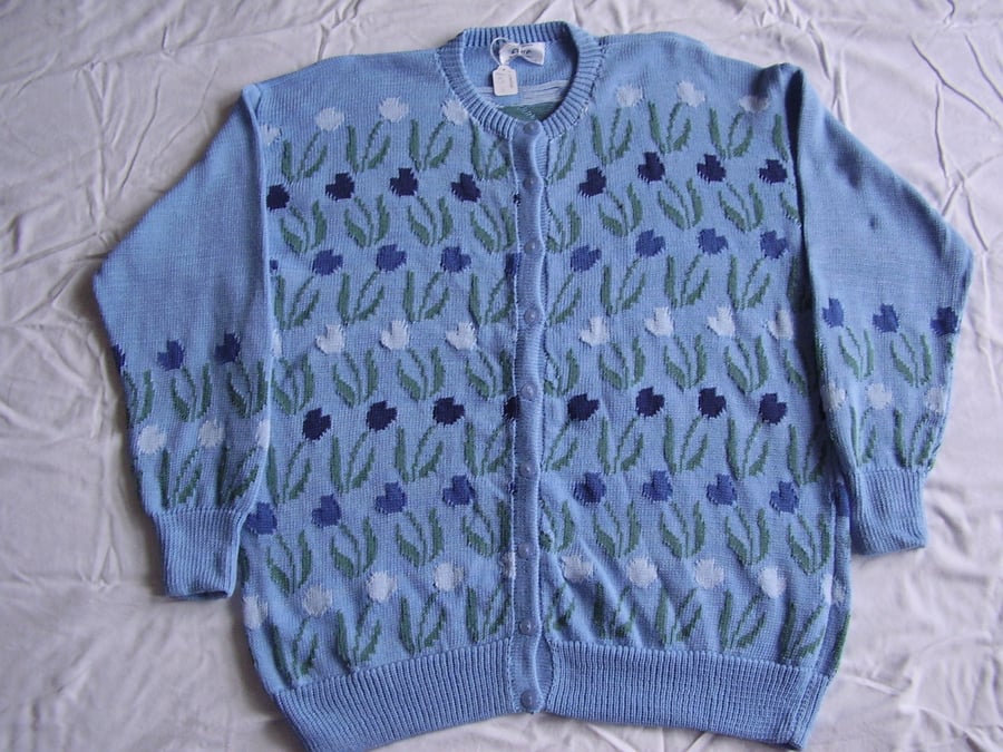 Pale Blue Tulip Cardigan