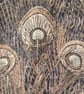 Liberty linen Hera peacock feather cushion cover. Black and brown cushion cover - Image 2