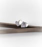 Brushed sterling heart stud earrings - Image 3