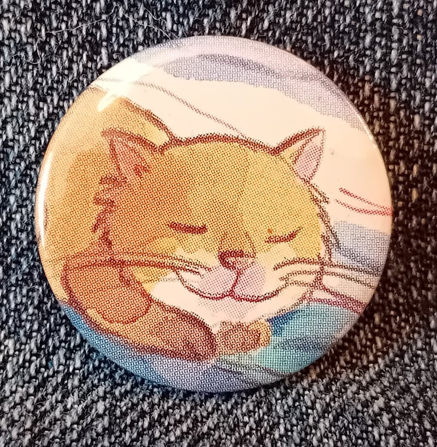 Picture Book  Badge - Sleeping Cat