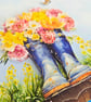 Decoupage Card With Flowers In Wellies For Summer & Spring Birthdays - Image 4