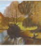 Angler on the Avon, Salisbury (Original Painting, 10 x 10")