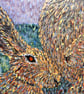 Handmade Fused Glass 'The Hares & The Moon' Picture - Image 4
