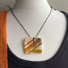 Pendant Necklace handmade ceramic Square pendant
