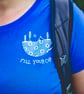 Woman's Organic Royal Blue cotton T-Shirt- Fill your cup top - Image 2