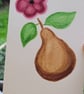 Watercolour art pear and flower