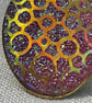 Hot pink glitter gold pattern ring extra large 30x40mm - Image 2