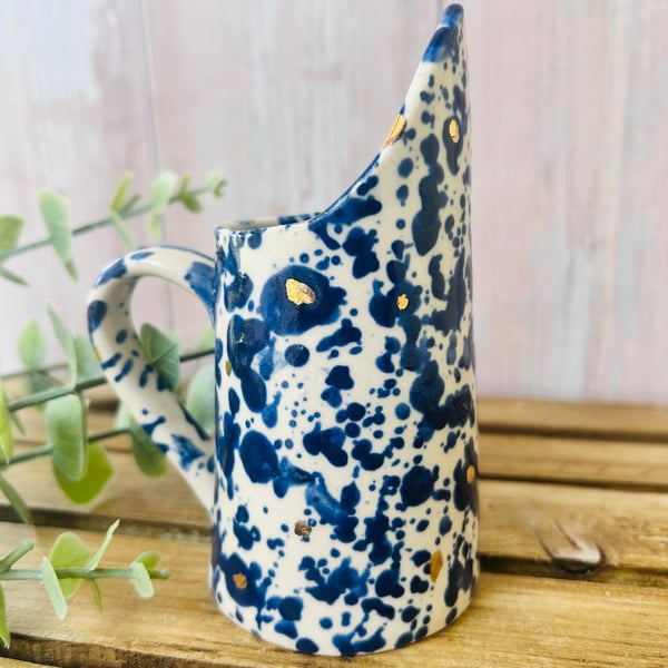 Small Blue And Gold Jug 