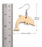 Scroll Sawn Maple Wood Dolphin Earrings – Lightweight Wooden Drop Jewellery - Image 4