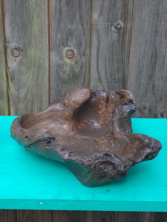 Rustic pebble-shaped wood vase