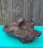 Rustic pebble-shaped wood vase - Image 1