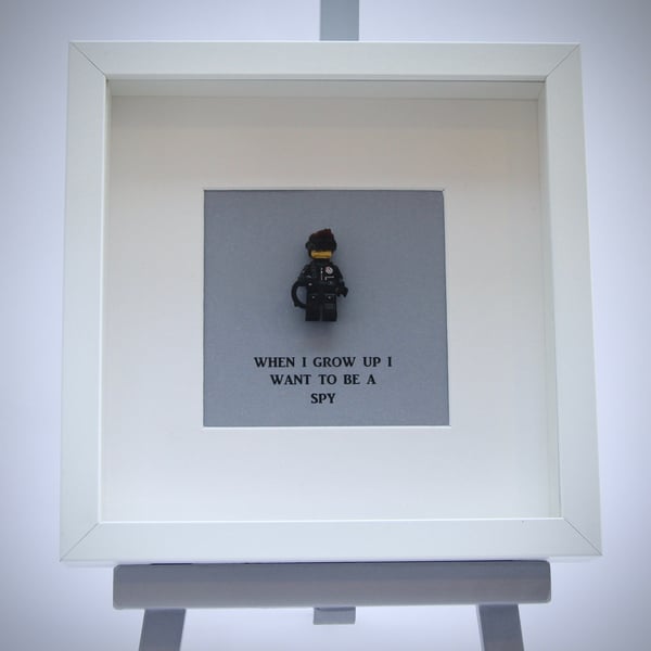 When I grow up I want to be A spy mini Figure frame