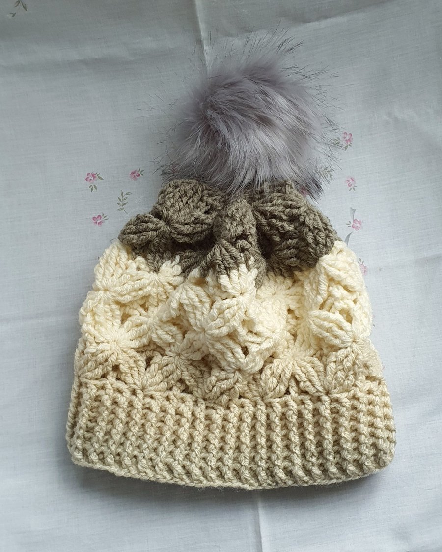 Adult Crochet Hat, with pompom