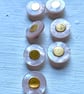 7 palest pink buttons with gold centre - Image 3