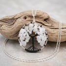 White Quartz Wire Tree Of Life Necklace
