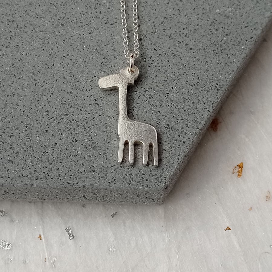 Sterling silver cheap giraffe necklace