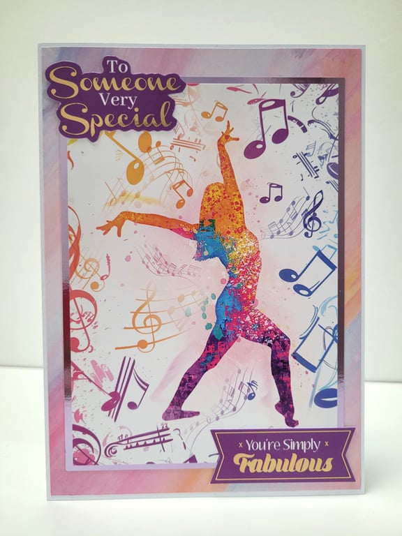 Vibrant "You’re Simply Fabulous" Greeting Card – Dance & Music Any Occasion Card