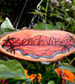 Pyrography Beach Vibes hanging plaque. Sunset on the coast. - Image 4