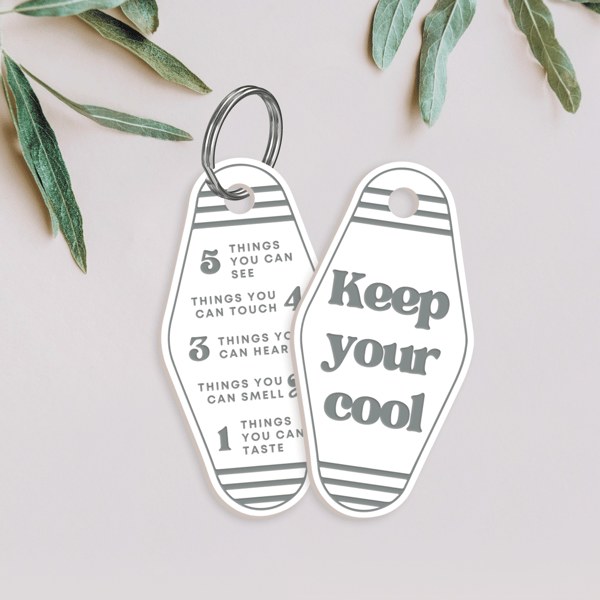 Keep Your Cool - Classic Keyring: Anxiety Grounding Mindful Well-being Keychain