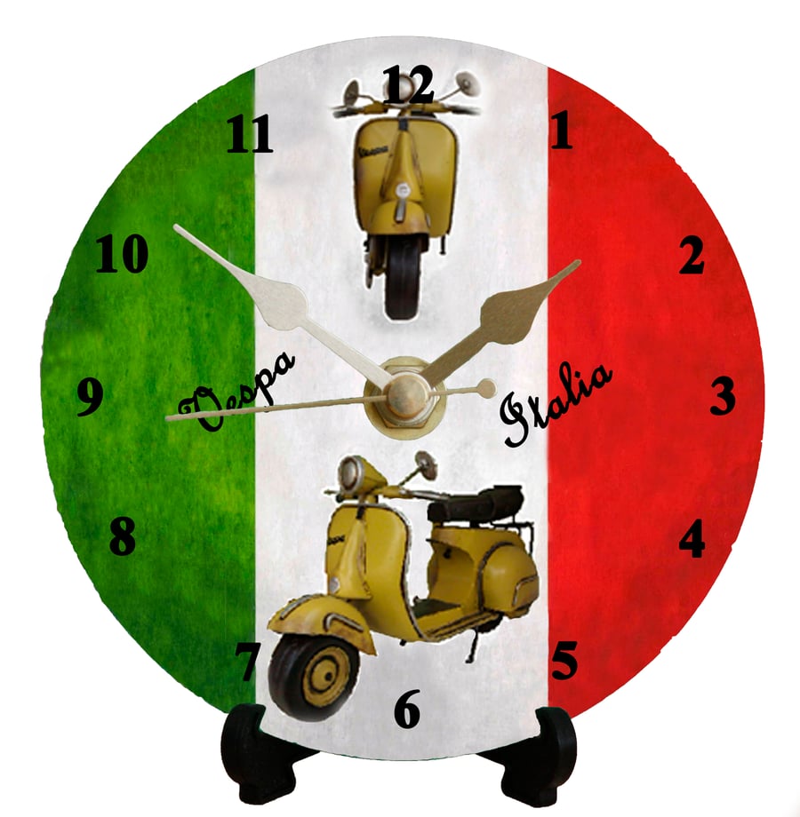 12cm DIY clock kit Vespa Scooter - Wall or Desk clock
