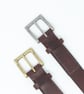 1.25" brown leather belt; choice of buckle - Image 3