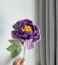 Crochet Peony,Handmade Peony,Gift for Teacher,Home Decor,Peony with Leaves - Image 3