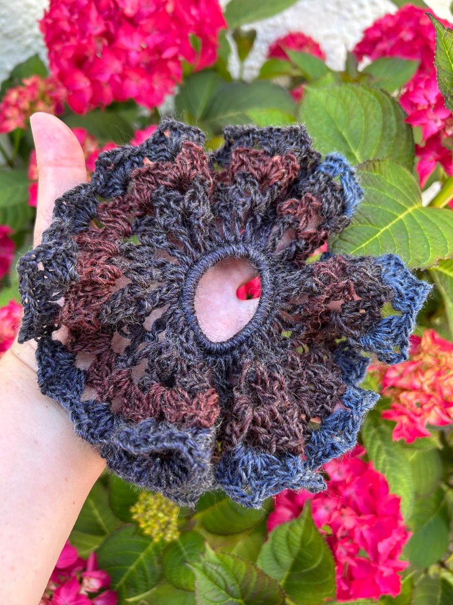 Set of 2 Handmade crochet scrunchies ponytail ties hair accessories