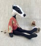 Handcrafted Textile Doll- Brooke the Badger