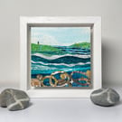  Cornwall Coast Mixed Media Painting - Tregirls Hawkers Cove Stepper Point Art