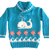 Knitting Pattern for Whale, Fish and Waves Jumper.  Digital Pattern