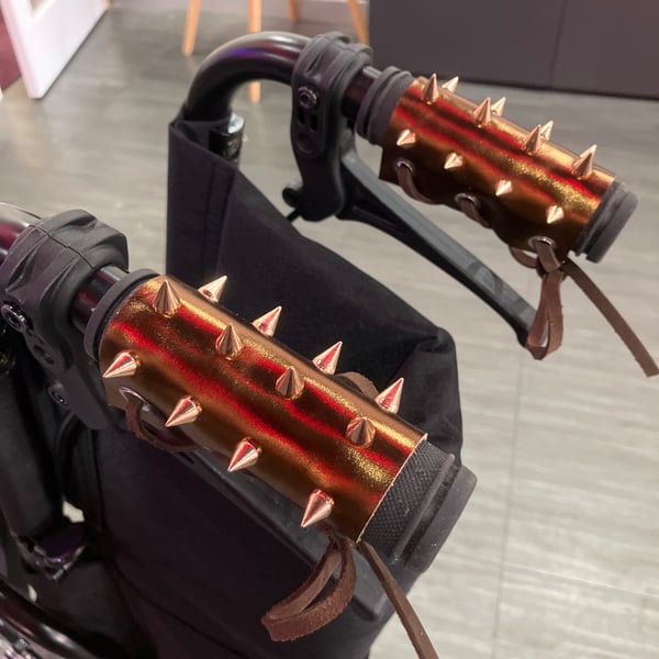 Leather Wheelchair Handle Deterrent (WHDs) - Keep Unwanted Hands OFF Your Wheels
