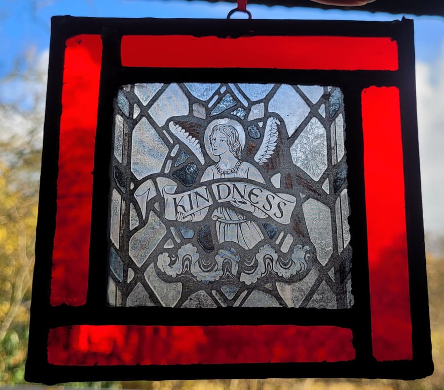 Kindness Angel Stained Glass leaded suncatcher